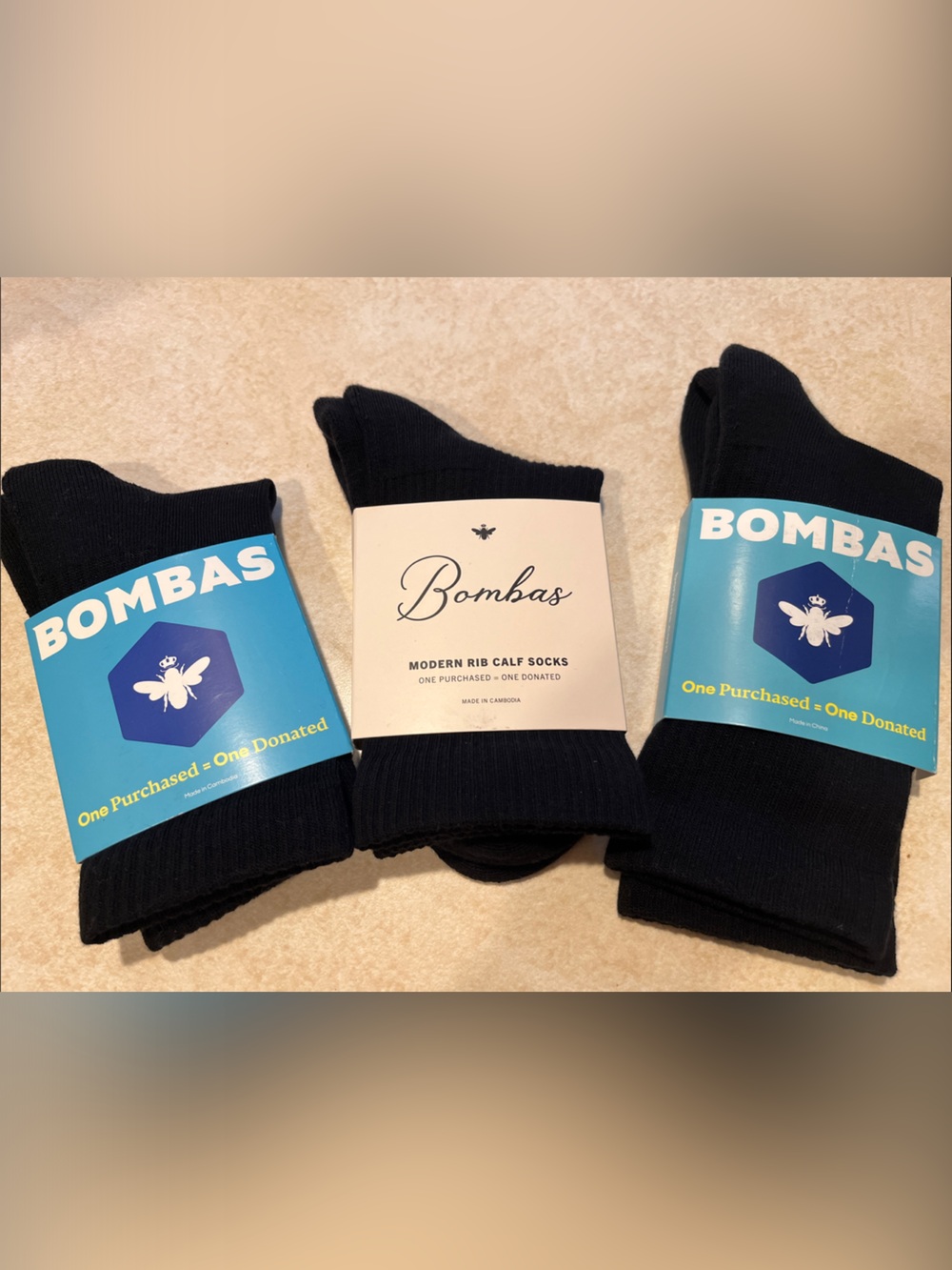 Bombas Small Women’s Ribbed Crew Socks - 3